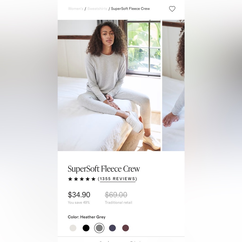 Quince super soft fleece crew NWT